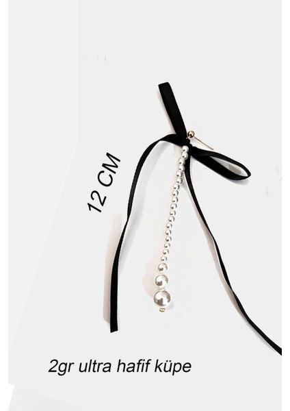 Inci Sallantılı Siyah Fiyonk Küpe fırsatları