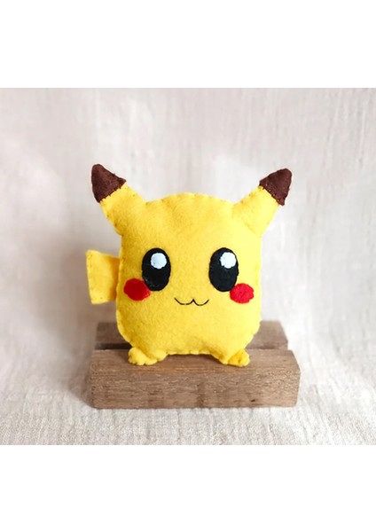 Sevimli Mini Pikachu Figür Oyuncak - %100 El Yapımı Organik Keçe Pokemon Oyuncak - Felt Toys