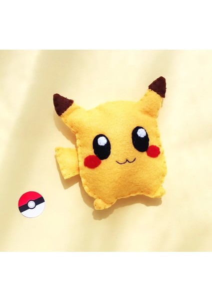 Sevimli Mini Pikachu Figür Oyuncak - %100 El Yapımı Organik Keçe Pokemon Oyuncak - Felt Toys