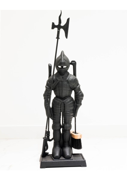 Modern Lüks Şövalye Şömine Kuzine Maşa Kürek Fırça Takımı Renk:siyah fiyatları