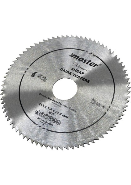 530940 Ahşap Daire Testere Bıçağı 115 mm 80 Diş (Elmassız) fiyatları
