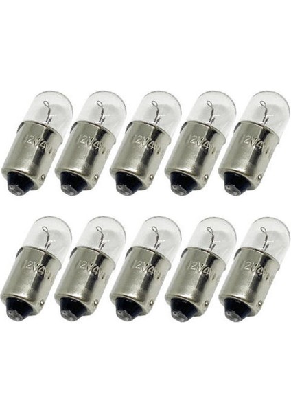 10 Adet 12V T4W 53 Tip Standart Ampul BA9S