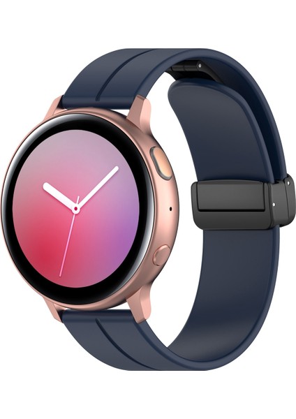 Katlanır Siyah Tokalı Silikon Saat Kordonu 20MM (Yurt Dışından)