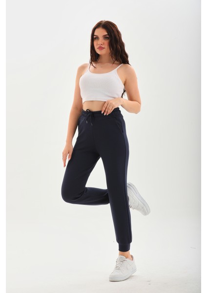 341 Dar Paça Cepli Yüksek Bel Jogger Modal Kadın Eşofman Altı