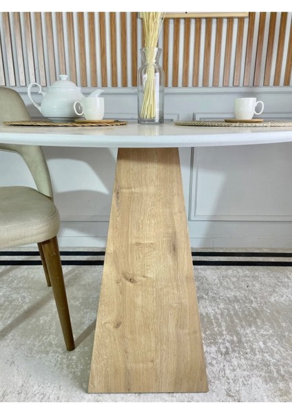 90 cm Çam Ayaklı Ahşap Yemek Masası - Fungi Serisi - Çalışma Masası - Balkon ve Kafe Masası