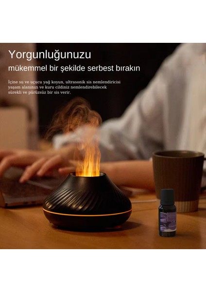 130 ml Hava Nemlendirici Buhar Makinesi ve Esansiyel Uçucu Yağ USB Kablolu - LED Aydınlatmalı Hava Nemlendiricisi - DQ705