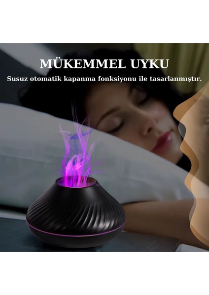 130 ml Hava Nemlendirici Buhar Makinesi ve Esansiyel Uçucu Yağ USB Kablolu - LED Aydınlatmalı Hava Nemlendiricisi - DQ705