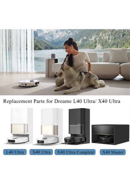 Dreame X40 ULTRA/L40 ULTRA/X40 Ultra Aksesuarları Komple, Yedek Set Ana Fırça Filtreleri Yan Fırçalar Toz Torbaları (Yurt Dışından)