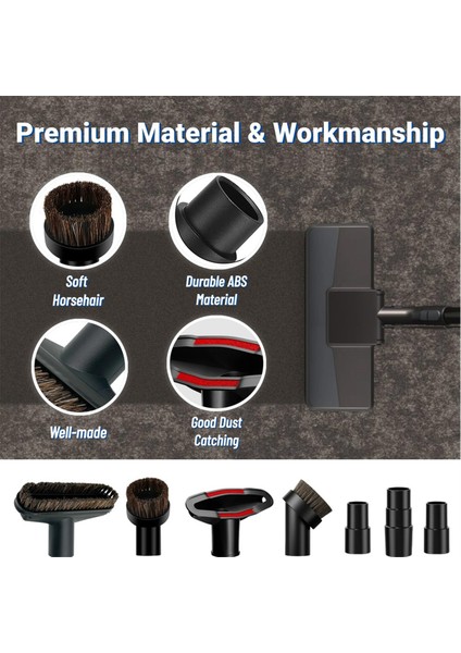 Vakum Fırçası Ataşmanı Yumuşak At Kılı Fırçası Vakum Ataşmanları, 1-3/8 Inç Ila 1-1/4 Inç Ila 1-1/2 Inç Hortum Adaptörleri (Yurt Dışından)