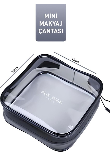 Gri Mini Makyaj Çantası - Gray Cosmetic Bag