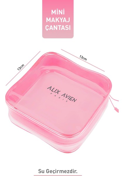 Pembe Mini Makyaj Çantası - Pink Cosmetic Bag