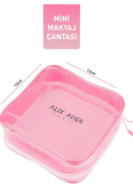 Pembe Mini Makyaj Çantası - Pink Cosmetic Bag