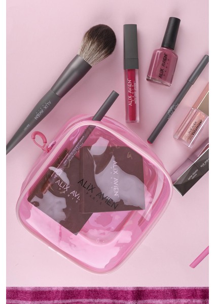 Pembe Mini Makyaj Çantası - Pink Cosmetic Bag