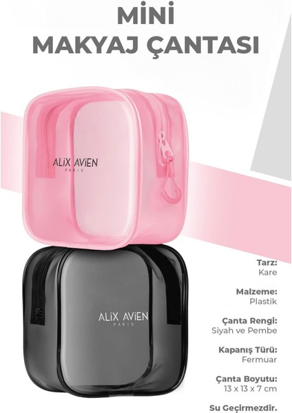 Pembe Mini Makyaj Çantası - Pink Cosmetic Bag