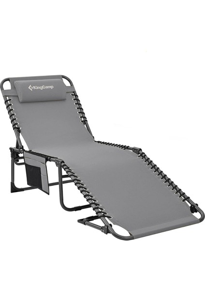 King Camp Kingcamp Berlin Classic Comfort Lounge 5 Kademeli Katlanır Şezlong Grey