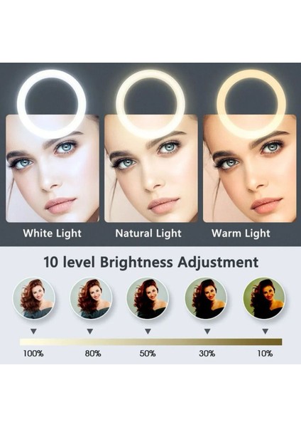 LCD Ekranlı 18 Inç Profesyonel Stüdyo Işığı Ring Light(Influencer, Youtuber, Tiktok,stüdyo Paneli)