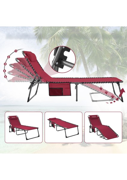 Berlin Classic Comfort Lounge 5 Kademeli Katlanır Şezlong Wine fiyatları