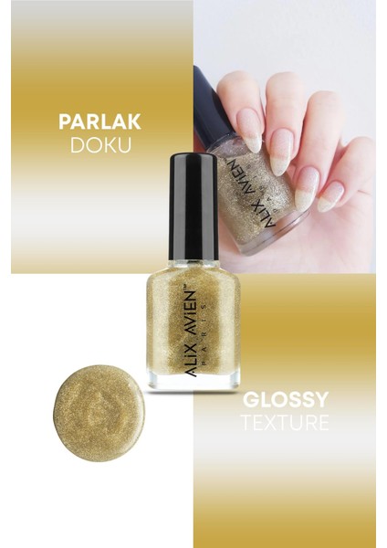 Simli Gold Oje 37- Yüksek Pigmentli Uzun Süreli Kalıcılık Hızlı Kuruma - Nail Lacquer 37