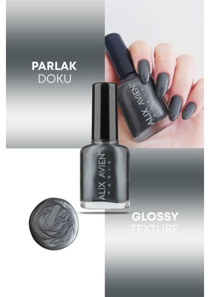 Sedefli Gri Oje 35 - Yüksek Pigmentli Uzun Süreli Kalıcılık Hızlı Kuruma - Nail Lacquer 35