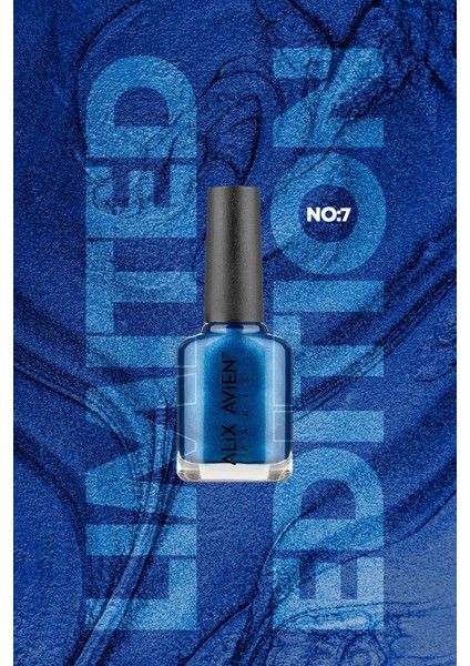 Limited Edition Işıltılı Lacivert Oje-Yüksek Pigmentli Kalıcılık Hızlı Kuruma-Nail Lacquer No:7