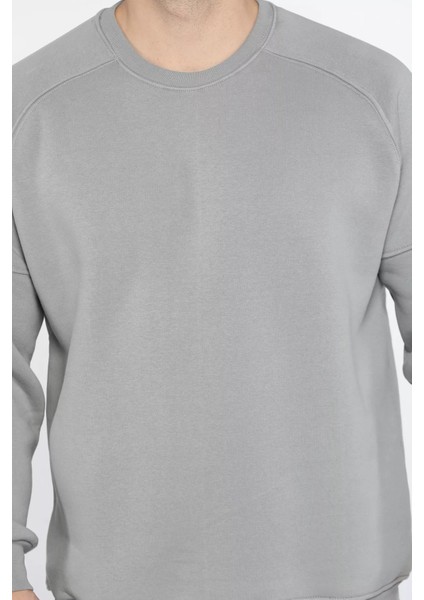 Bisiklet Yaka 3 Iplik Şardonlu Sweatshirt