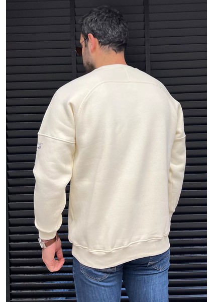 Bisiklet Yaka 3 Iplik Şardonlu Sweatshirt