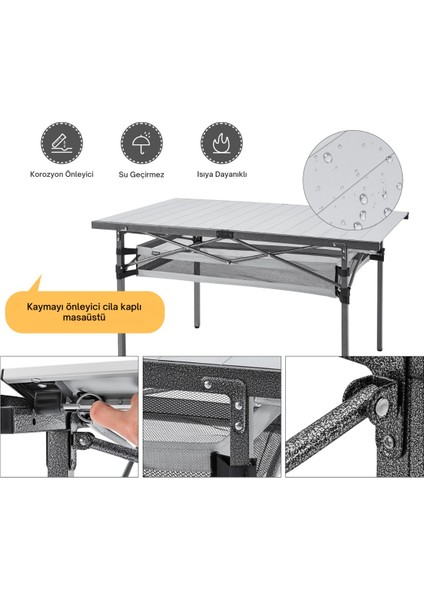 King Camp Kingcamp Granite Plus Xxl Alüminyum Katlanır Kamp Masası Silver indirimleri