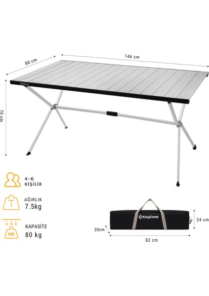 Kingcamp Dolomite Xl Premium Katlanır Kamp Masası