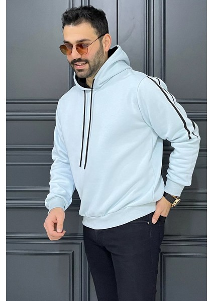 Üç Iplik Şardonlu Kapüşonlu Erkek Sweatshirt