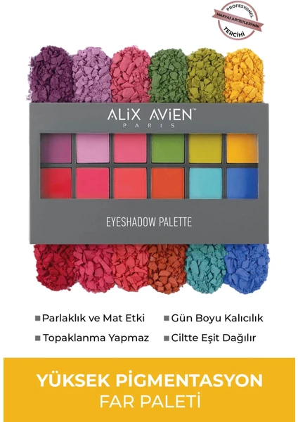 Alix Avien 12'li Far Paleti - Eyeshadow Palette 111 Tropical Bouquet 15,6 G