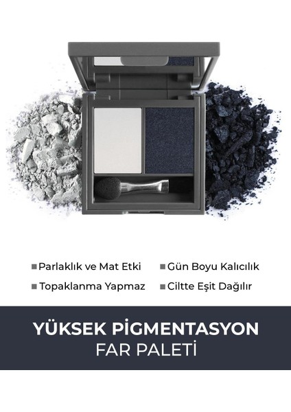 Göz Farı - Duo Eyeshadow 202 Blue Gray & Pearly Navy 3 g