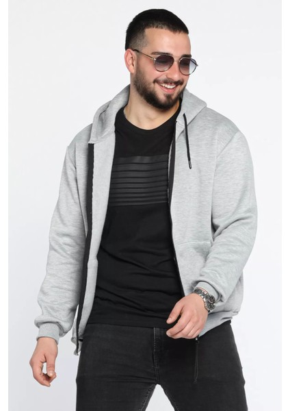 Kapüşonlu Fermuarlı 3 Iplik Şardonlu Sweatshirt fırsatları