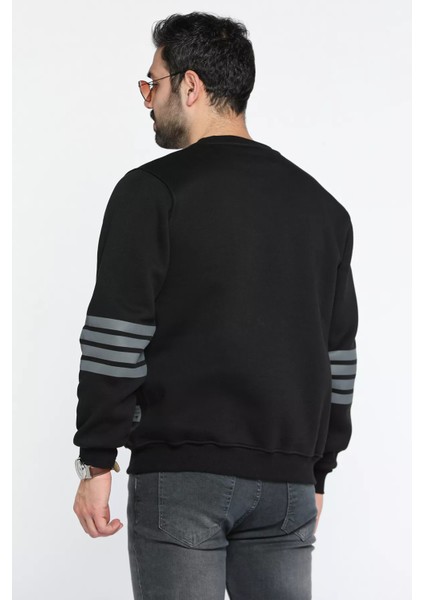 Üç Iplik Şardonlu Bisiklet Yaka Erkek Sweatshirt fırsatları