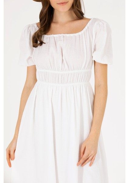 Kadın Beyaz Elbise (Dokuma) 50262477-VR013