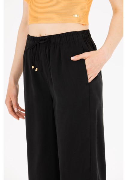 Kadın Siyah Pantolon (Kanvas-Chino) 50263197-VR046