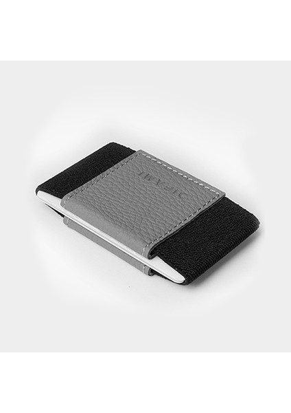Minimal Deri Cüzdan Kartlık - Gri