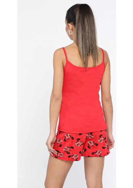 Minnie Mouse Baskılı Ip Askılı Pijama Takımı
