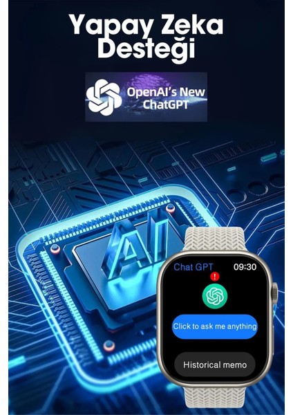 Hk9 Pro Max Siyah Gen4 Amoled 49MM Yapay Zeka Destekli Kulaklık Bağlama Akıllı Saat