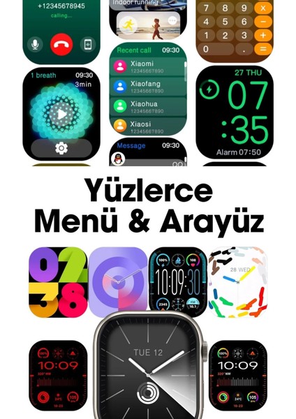 Hk9 Pro Max Siyah Gen4 Amoled 49MM Yapay Zeka Destekli Kulaklık Bağlama Akıllı Saat