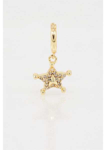 Kadın Kendi Tarzını Oluştur Zirkon Taşlı Yıldız Figürlü 1 Adet Küpe