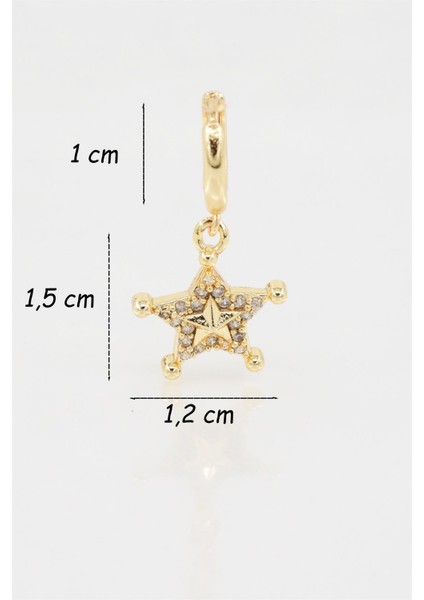 Kadın Kendi Tarzını Oluştur Zirkon Taşlı Yıldız Figürlü 1 Adet Küpe fiyatları