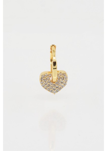 Kadın Kendi Tarzını Oluştur Zirkon Taşlı Kalp Figürlü Helix Model 1 Adet Küpe