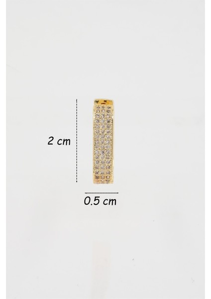 Kadın Kendi Tarzını Oluştur Zirkon Taşlı Dikdörtgen Model 1 Adet Küpe