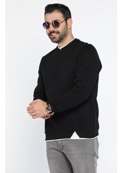 Bisiklet Yaka Şardonlu Erkek Sweatshirt modelleri