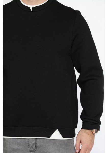 Bisiklet Yaka Şardonlu Erkek Sweatshirt fırsatları