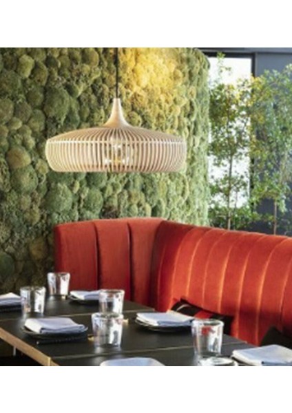 Clava Dine Sarkıt Lamba, Meşe Ahşap, E27 LED Ampul (43 Cm)