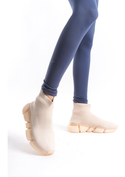 Kadın Çorap Sneaker Hafif Kalın Taban Günlük Slip On Trend Spor Ayakkabı Sneaker