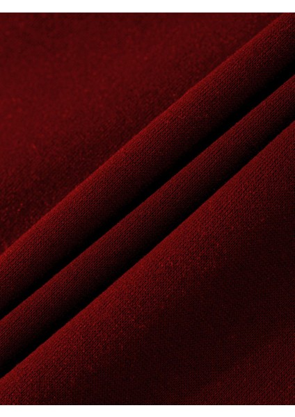 Freedom Baskılı Kapüşonlu Içi Yumuşak Polarlı Oversize Sweatshirt - Bordo