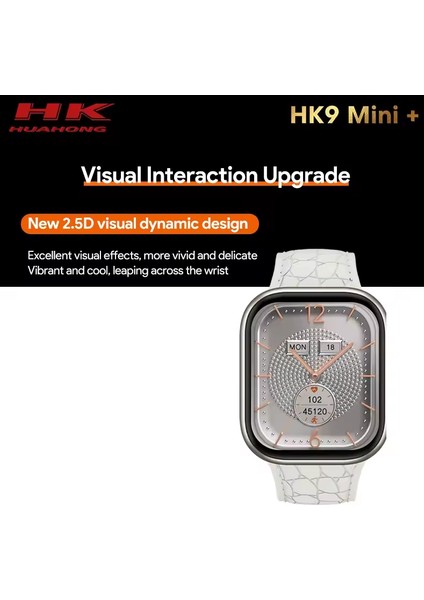 Hk9 Mini+ Plus Krem Kasa 41MM Amoled Ekran Kulaklık Eşleme Arama Bildirim Okuma Kadın Akıllı Saat