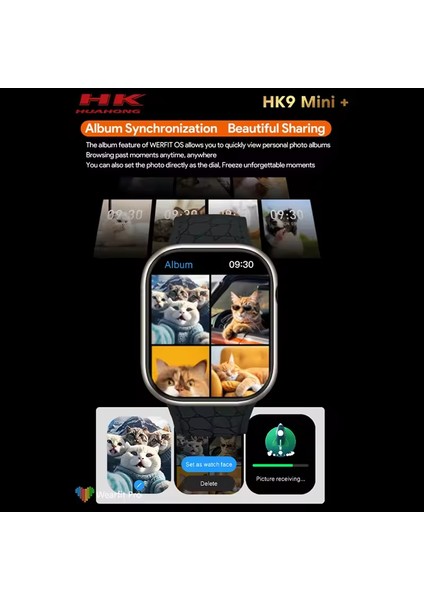 Hk9 Mini+ Plus Krem Kasa 41MM Amoled Ekran Kulaklık Eşleme Arama Bildirim Okuma Kadın Akıllı Saat